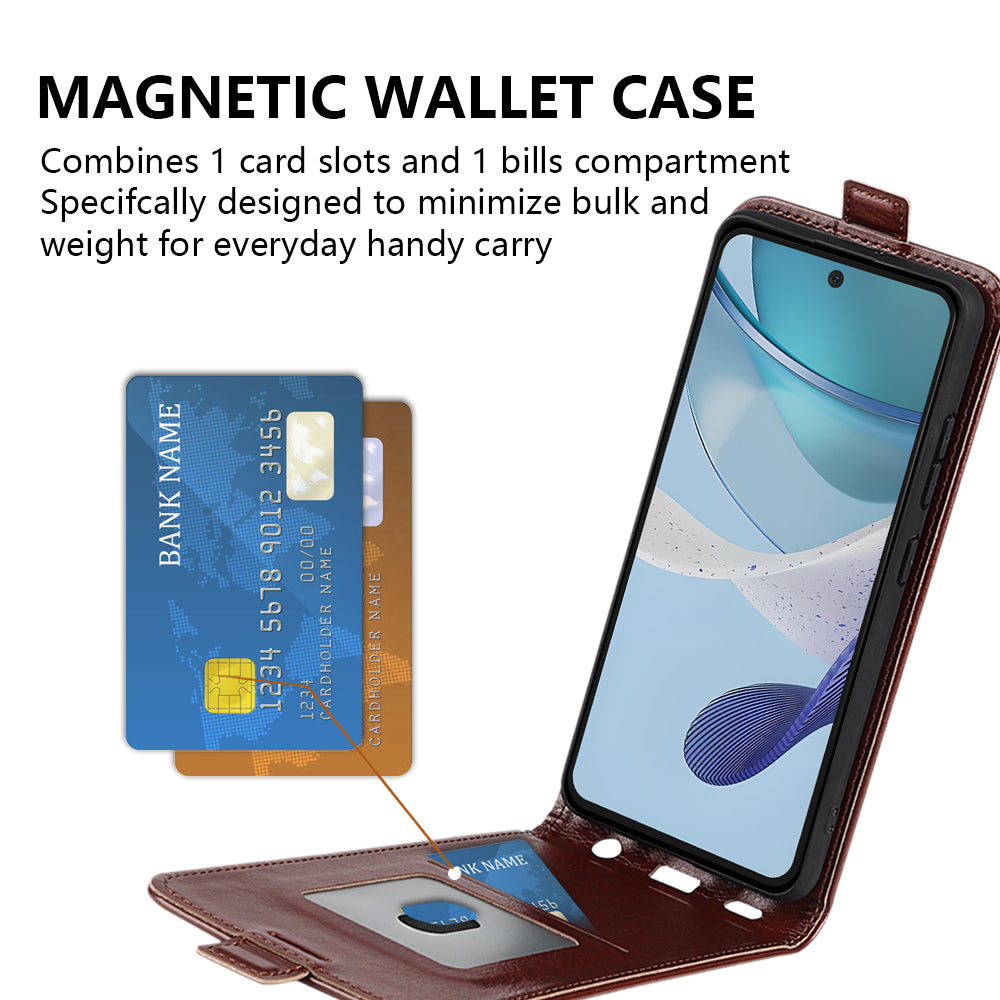For Motorola Moto G53 5G Crazy Horse Texture PU Leather Card Holder Phone Case Vertical Flip Anti-drop Cover For Motorola Moto G53 5G Crazy Horse Texture PU Leather Card Holder Phone Case Vertical Flip Anti-drop Cover